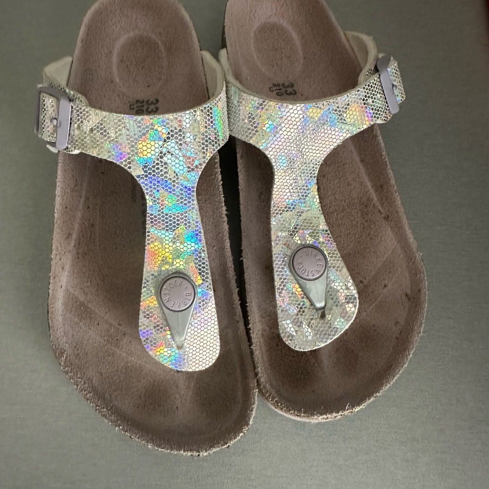 Holographic Birkenstocks Sandals with Buckle